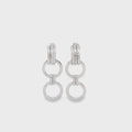 18K Gold Filled Rhodium 15MM Chunky Designed Circle Link Earrings, Waterproof Tarnish Resistant