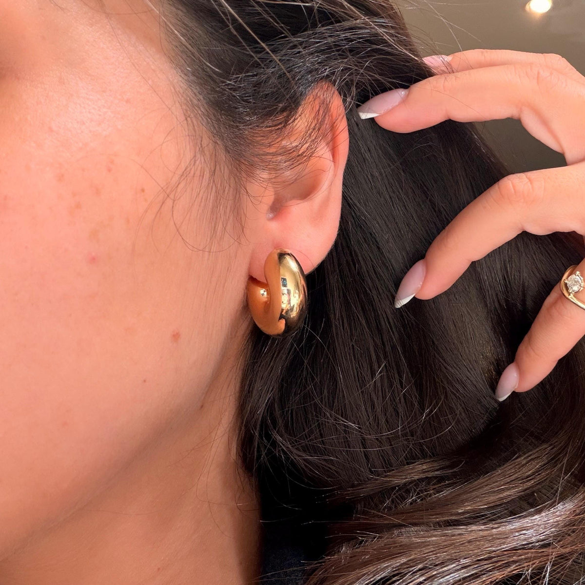 18K Gold Filled Chunky 9.6MM, Everyday Jewelry, Waterproof Tarnish Resistant Hoop Earrings