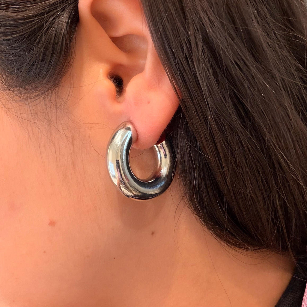 18K Gold Filled Chunky 7.6MM, Everyday Jewelry, Waterproof Tarnish Resistant Hoop Earrings