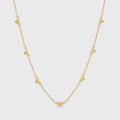 18K Gold Filled Heart Station Necklace, Waterproof Tarnish Resistant Everyday Jewelry 16+2" Inches