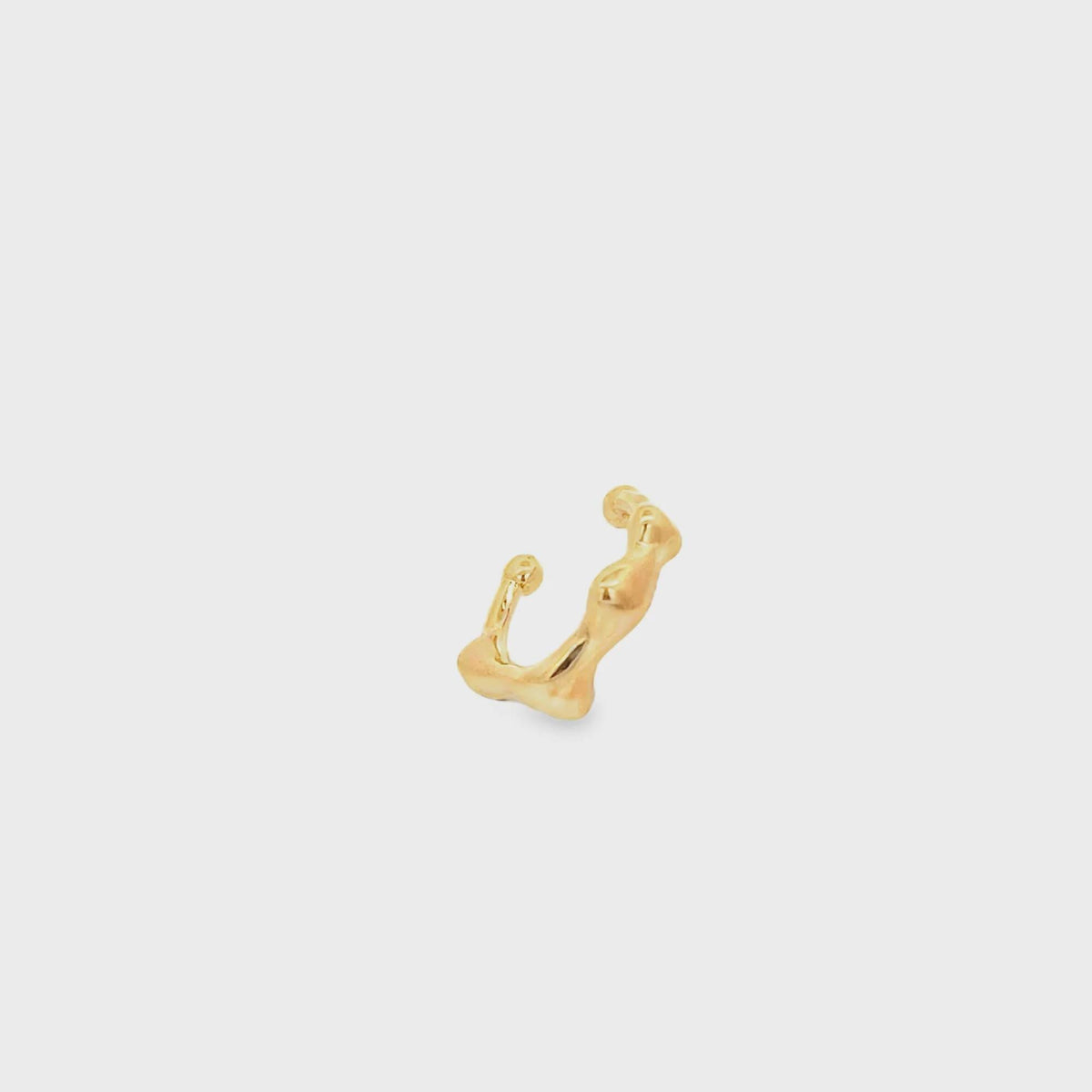 18K Gold Filled Abstract Designed Wavy Ear Cuff, Everyday Jewelry, Waterproof Tarnish Resistant Hoop Earrings