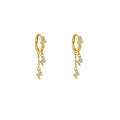 18K Gold Filled  Pavé Lightning Bolt Hoop Huggies Waterproof Tarnish Resistant Earrings