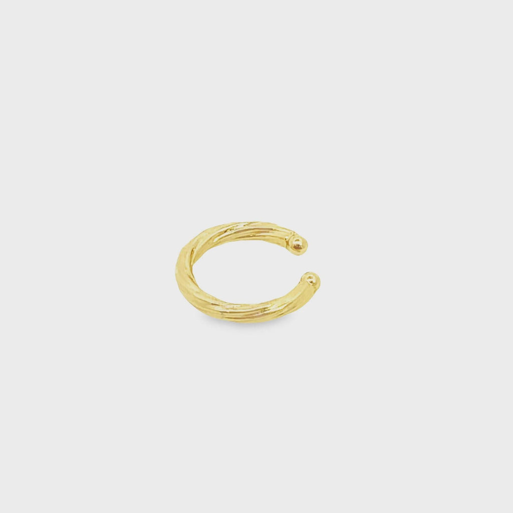 18K Gold Filled Twisted Style Ear Cuff, Everyday Jewelry, Waterproof Tarnish Resistant Hoop Earrings