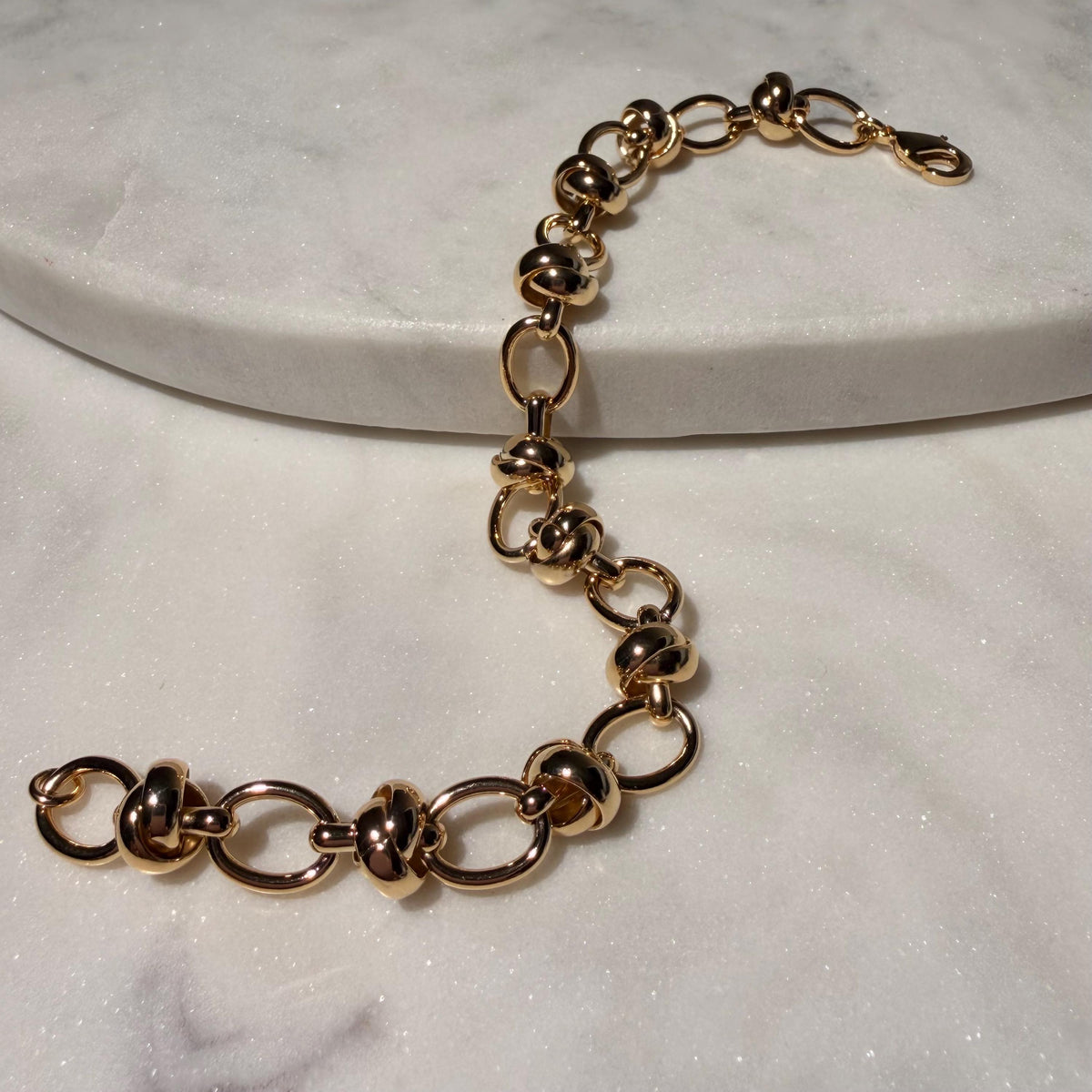18K Gold Filled Chunky Oval Link Bracelet, Waterproof Tarnish Resistant Everyday Jewelry 8MM 7" Inches