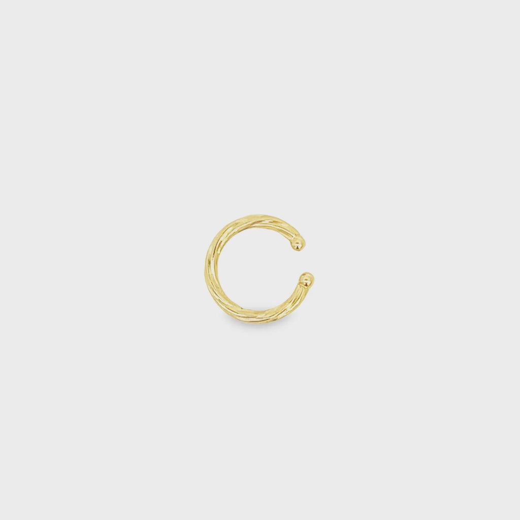 18K Gold Filled Twisted Style Ear Cuff, Everyday Jewelry, Waterproof Tarnish Resistant Hoop Earrings