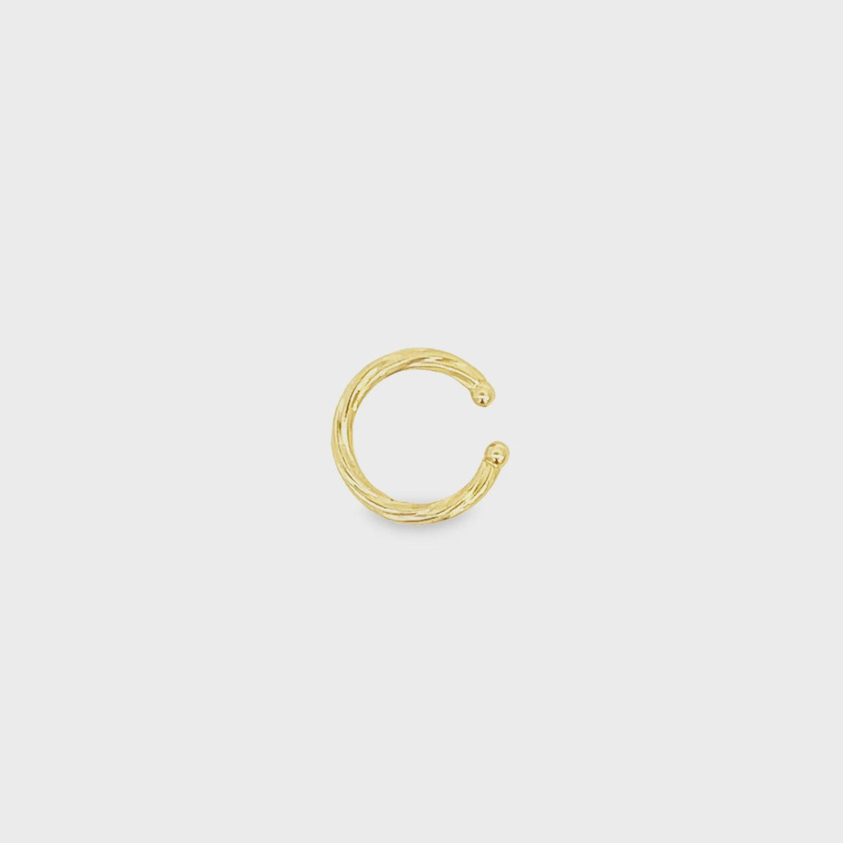 18K Gold Filled Twisted Style Ear Cuff, Everyday Jewelry, Waterproof Tarnish Resistant Hoop Earrings