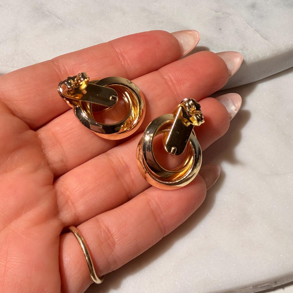 18K Gold Filled Chunky , Everyday Jewelry, Fancy Big Waterproof Tarnish Resistant Stud Earrings Small