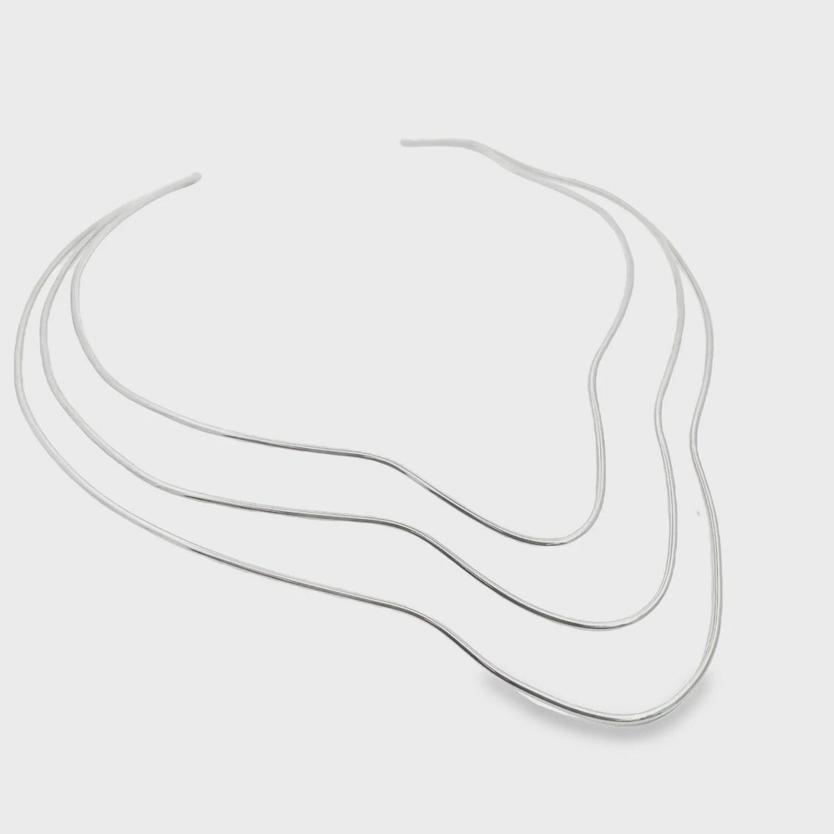 18K Gold Filled Triple Layer Wavy Choker Necklace, Waterproof Tarnish Resistant Everyday Jewelry