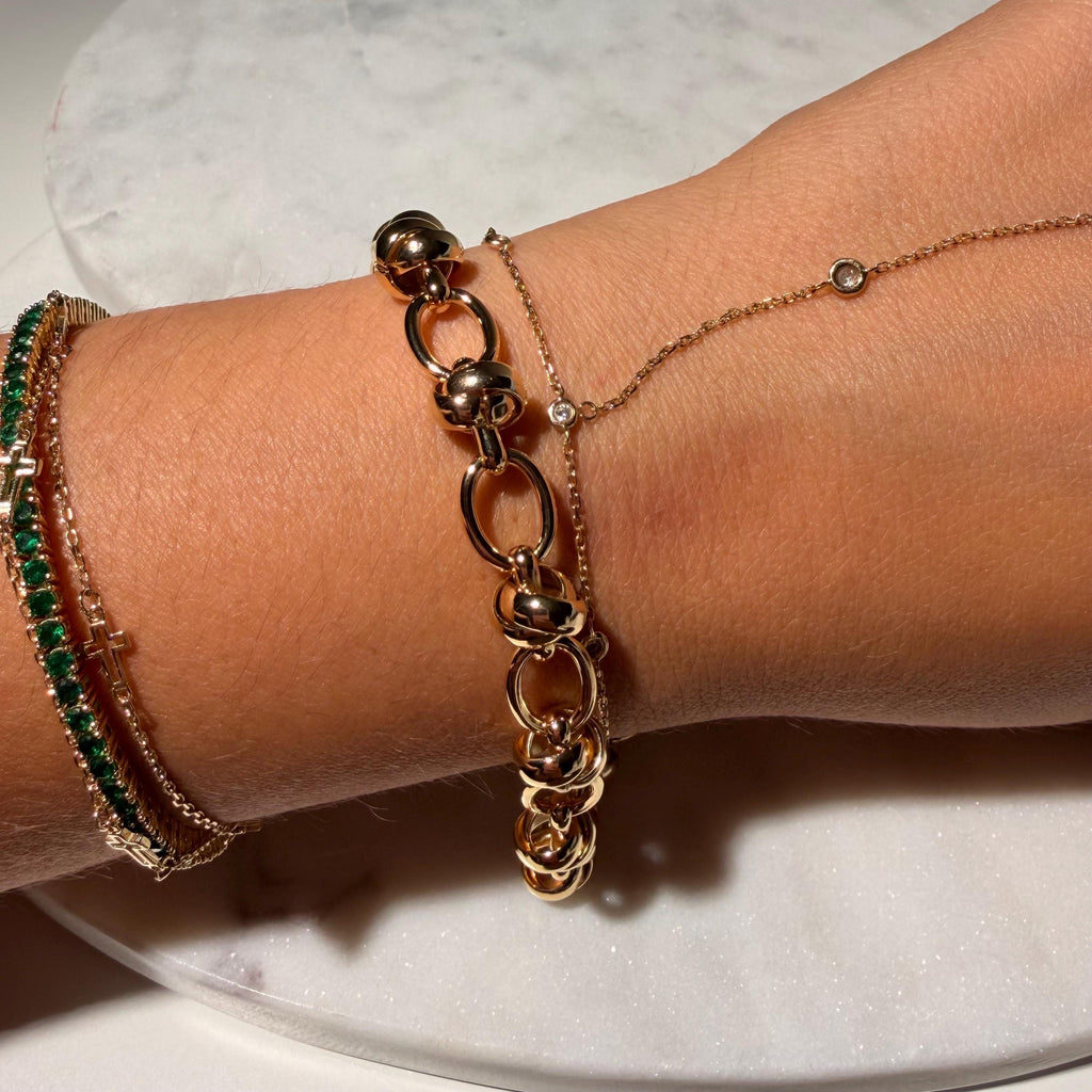 18K Gold Filled Chunky Oval Link Bracelet, Waterproof Tarnish Resistant Everyday Jewelry 8MM 7" Inches