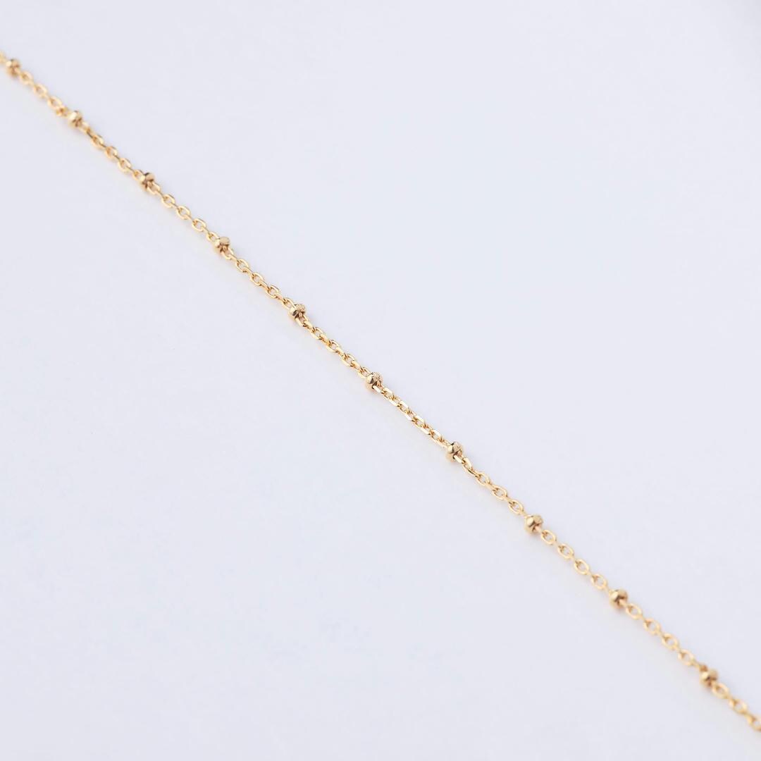 18K Gold Filled Ball Station Chain Necklace, Waterproof Tarnish Resistant Everyday Jewelry 16”