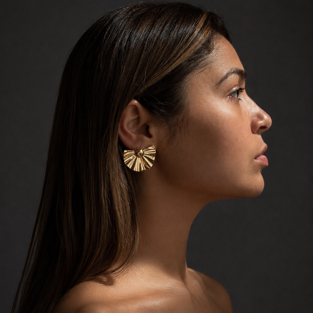 18K Gold Filled Abstract Earrings, Waterproof Tarnish Resistant
