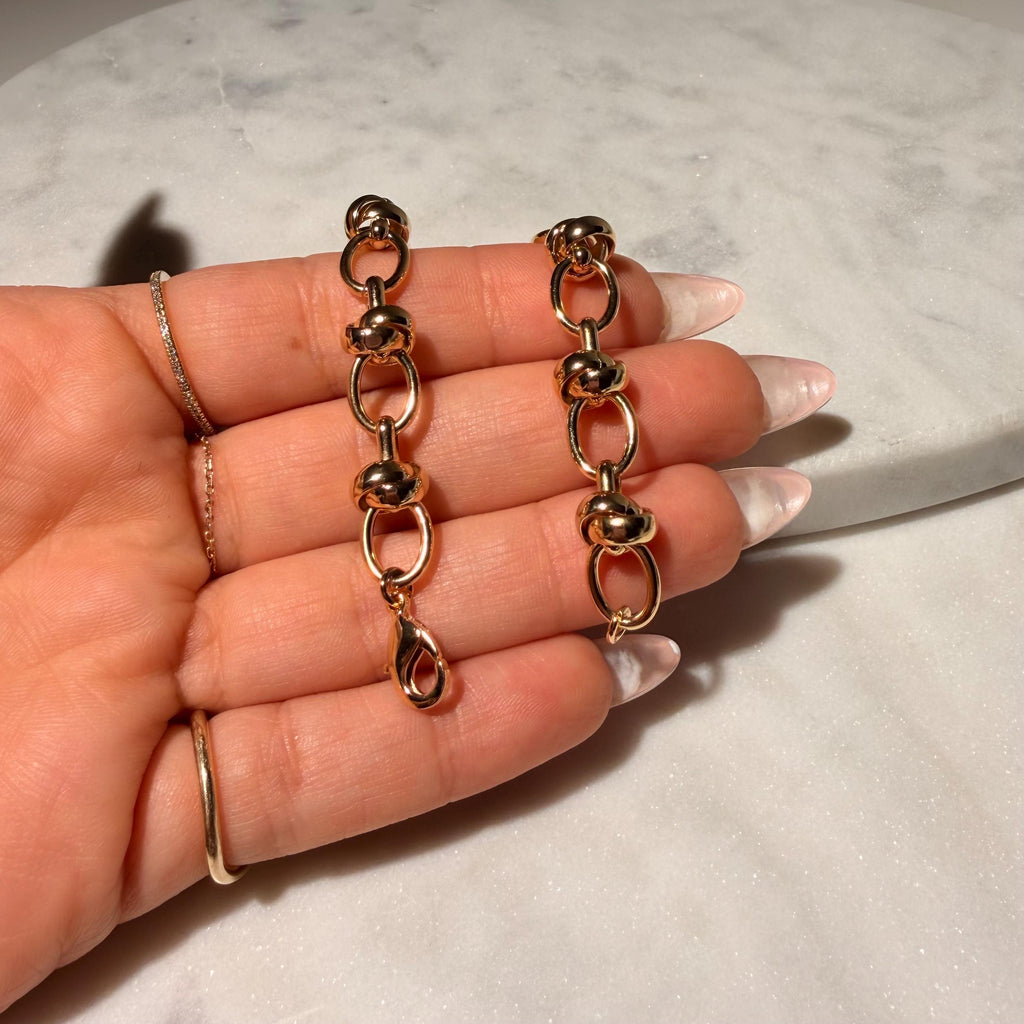 18K Gold Filled Chunky Oval Link Bracelet, Waterproof Tarnish Resistant Everyday Jewelry 8MM 7" Inches