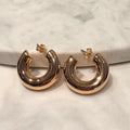 18K Gold Filled Chunky 7.6MM, Everyday Jewelry, Waterproof Tarnish Resistant Hoop Earrings