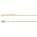 18K Gold Filled Ball Station Chain Necklace, Waterproof Tarnish Resistant Everyday Jewelry 16”