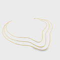 18K Gold Filled Triple Layer Wavy Choker Necklace, Waterproof Tarnish Resistant Everyday Jewelry