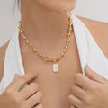 18K Gold Filled Chunky Oval Knotted Necklace, Waterproof Tarnish Resistant Everyday Jewelry 8MM 16" Inches