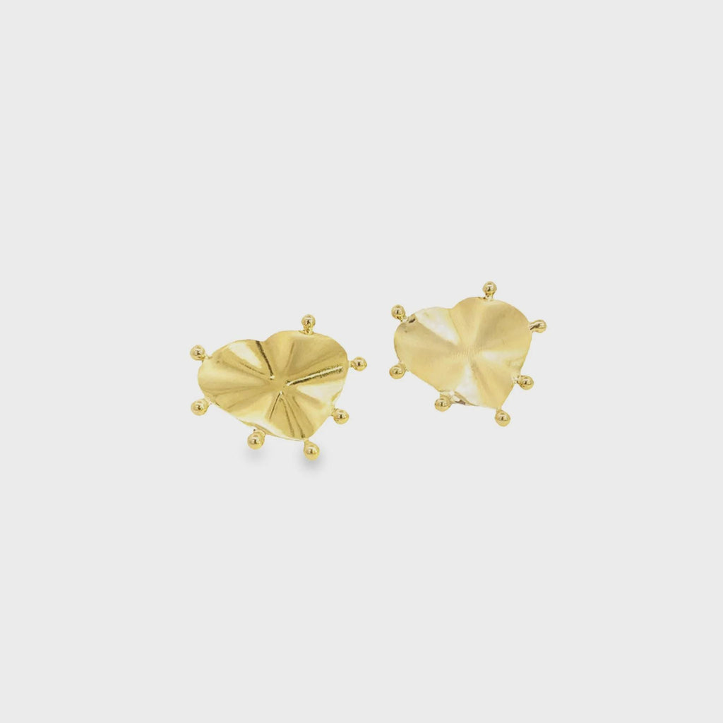 18K Gold Filled Chunky , Everyday Jewelry, Fancy Big Waterproof Tarnish Resistant Stud Earrings Small