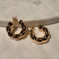 18K Gold Filled Chunky 8.9MM, Everyday Jewelry, Waterproof Tarnish Resistant Twist Hoop Earrings