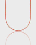 Pink Cubic Zirconia Tennis Necklace, 18K Gold Filled, Minimalist Everyday Jewelry