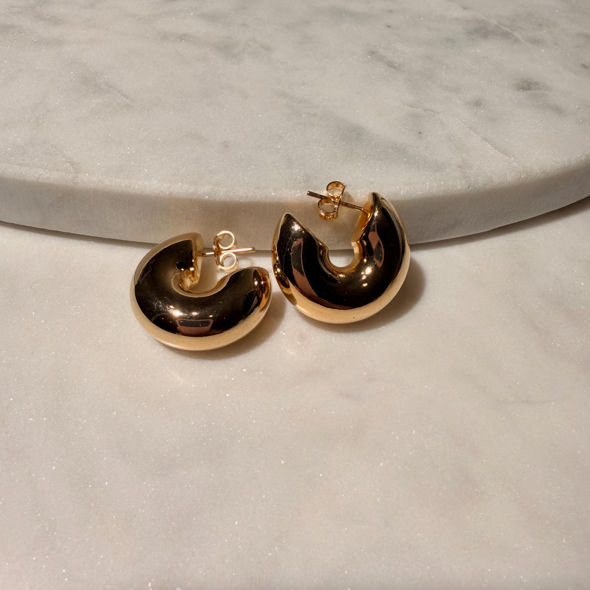 18K Gold Filled Chunky 9.6MM, Everyday Jewelry, Waterproof Tarnish Resistant Hoop Earrings