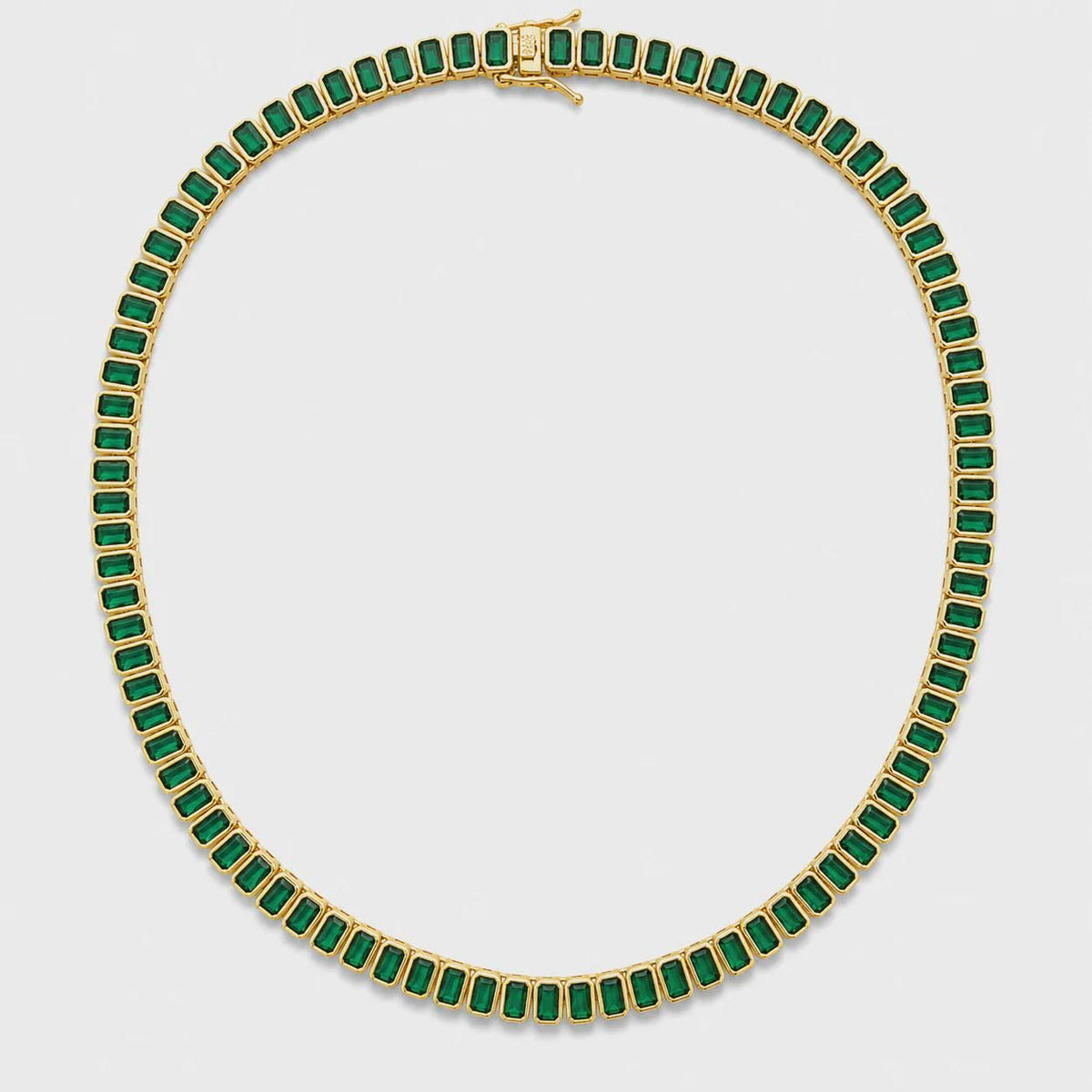 18K Gold Filled 6mm Colorful CZ Baguette Necklace, Multiple Stone Colors  Minimalist Everyday Jewelry 16"