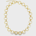 18K Gold Filled 15MM Circle Link Necklace, Waterproof Tarnish Resistant Chunky Chain  16 1/2' Inch"